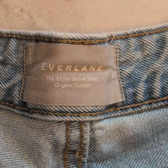 Everlane The A-Line Denim Short Light Blue Size 25 - Picture 4 of 12